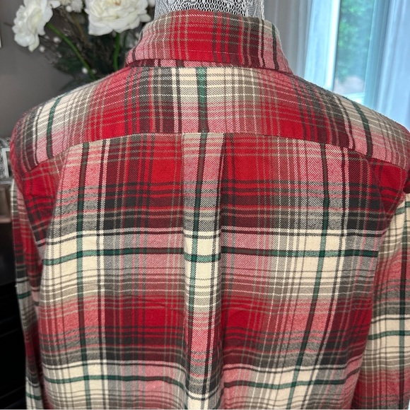 Ralph Lauren Classic Fit Plaid Red Green Flannel Size Large - Picture 5 of 13